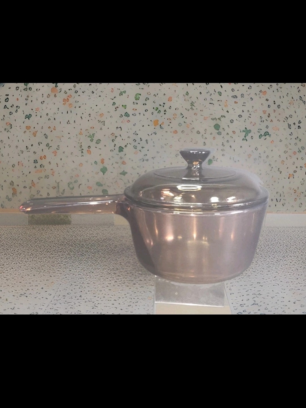 Visions By Corning 1 Liter Saucepan W Lid Amber Glass Made In The USA EUC